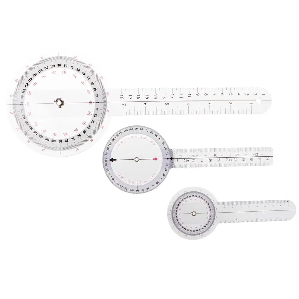 3 шт./компл. пластиковая линейка транспортира с углом обзора 360