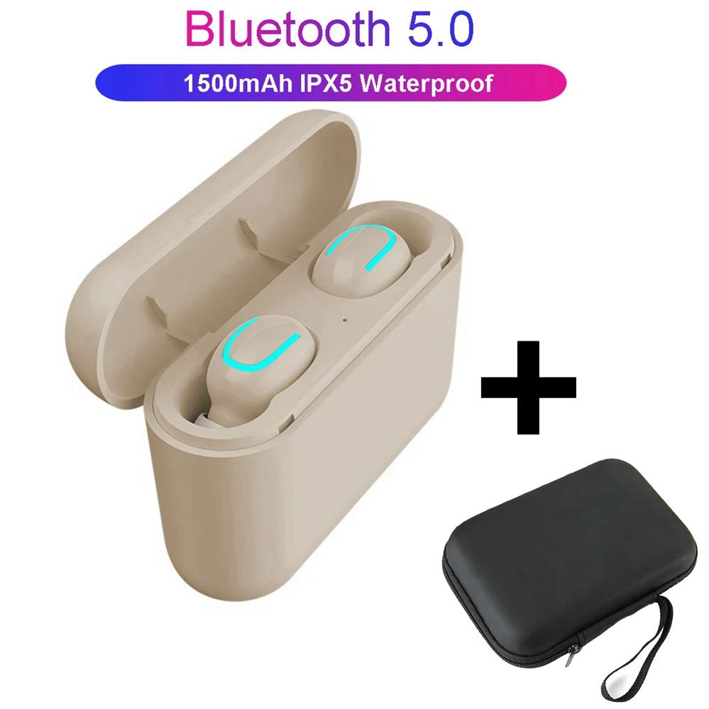 Complexion And Bag HBQ Q32 Ture беспроводные наушники Bluetooth 5,0 гарнитура с микрофоном Мини Bluetooth вкладыши беспроводные наушники PK i10 TWS - Цвет: Complexion And Bag