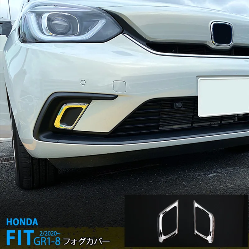 

2pcs Stainless Steel Fog Lamp Cover for Honda Fit GR1-8 Car Chrome Exterior Sticker Trim