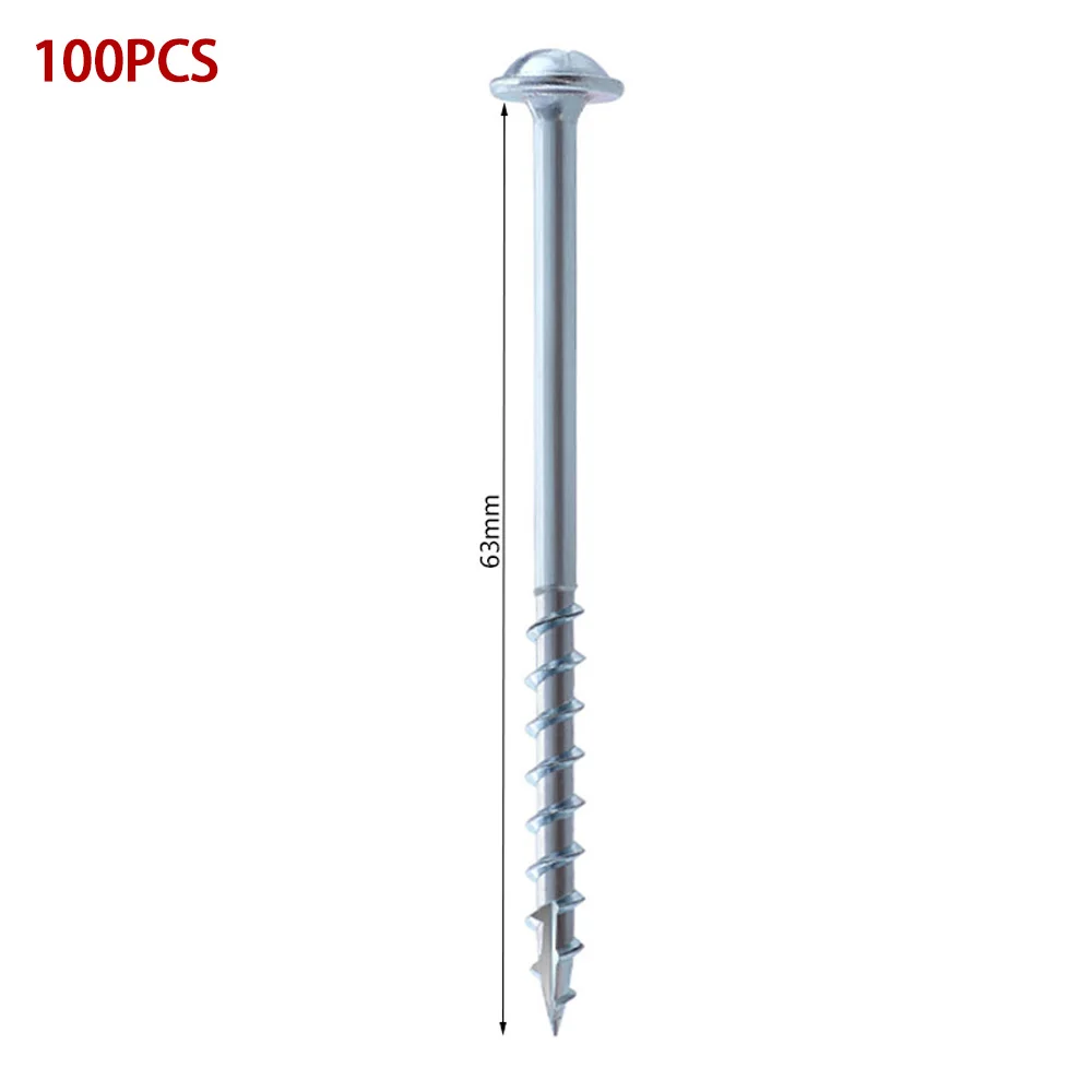 

100pcs Pocket Hole Screws 25-63mm Coated Cross Self Tapping Screw ST4 Drive Screw For Pocket Hole Jig System Woodworking Tool