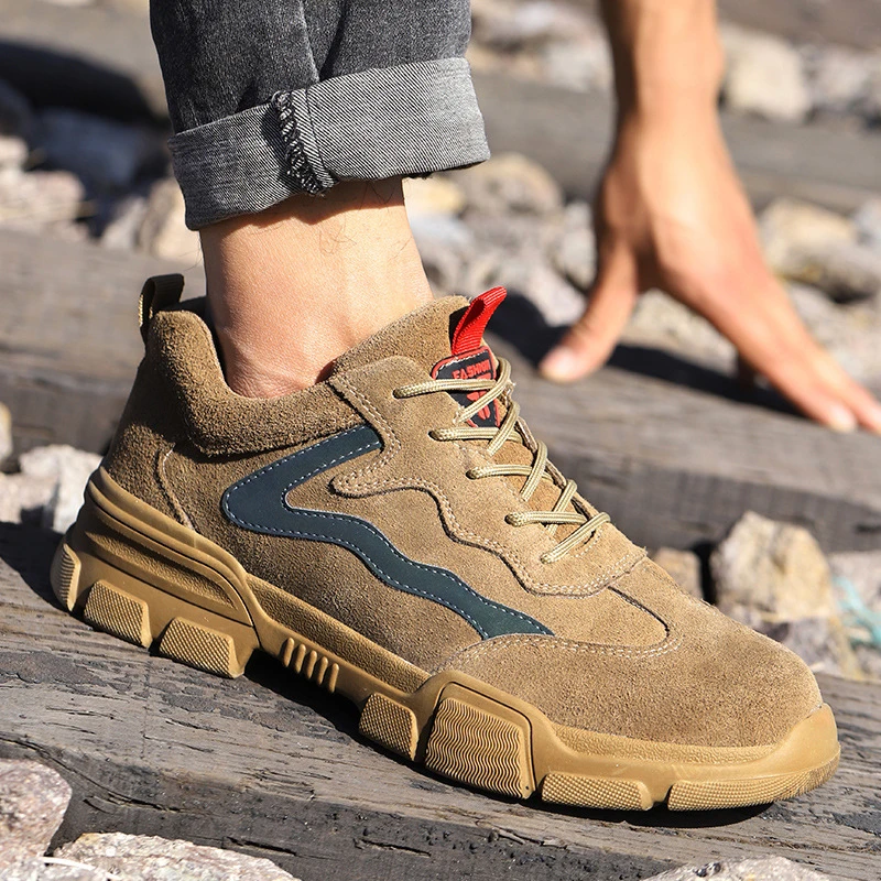 

Work Safety Shoes Work Sneakers Breathable Men Shoes Plus Size Light Steel Toe Work Boots Indestructible Anti-smash Construction