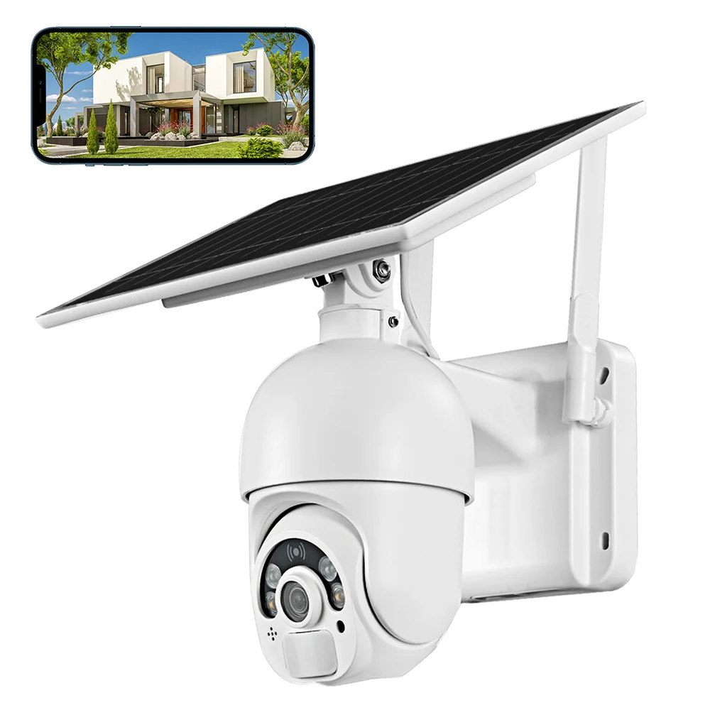 

T22 Solar Wifi IP Camera 1080P IP65 Two Way Audio Security PIR Outdoor 2.4Ghz Wireless PTZ Camera for Home Office Courtyard