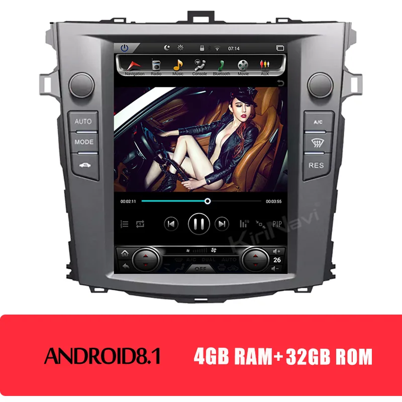 Android Car Radio KiriNavi вертикальный экран Tesla стиль 10," Android 8,1 Автомагнитола для Toyota Corolla Android Авто gps навигация автомобильный dvd-плеер - Цвет: Android Car Radio