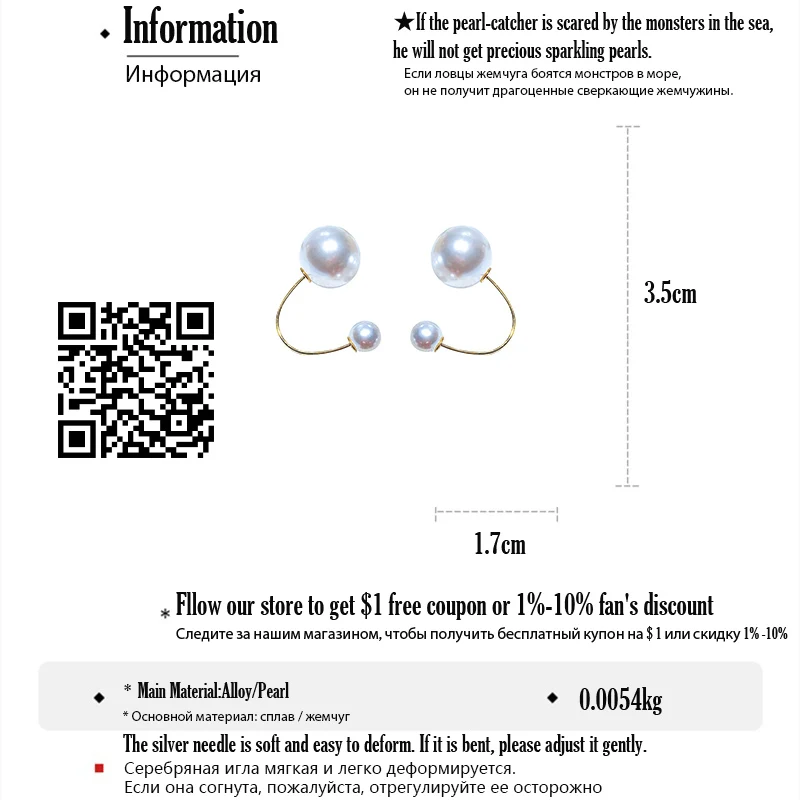 

DREJEW Big Small Red White Pearl Statement Dangle Earrings Daily Fashion 925 Cute Drop Earrings for Women Wedding Party Jewelry