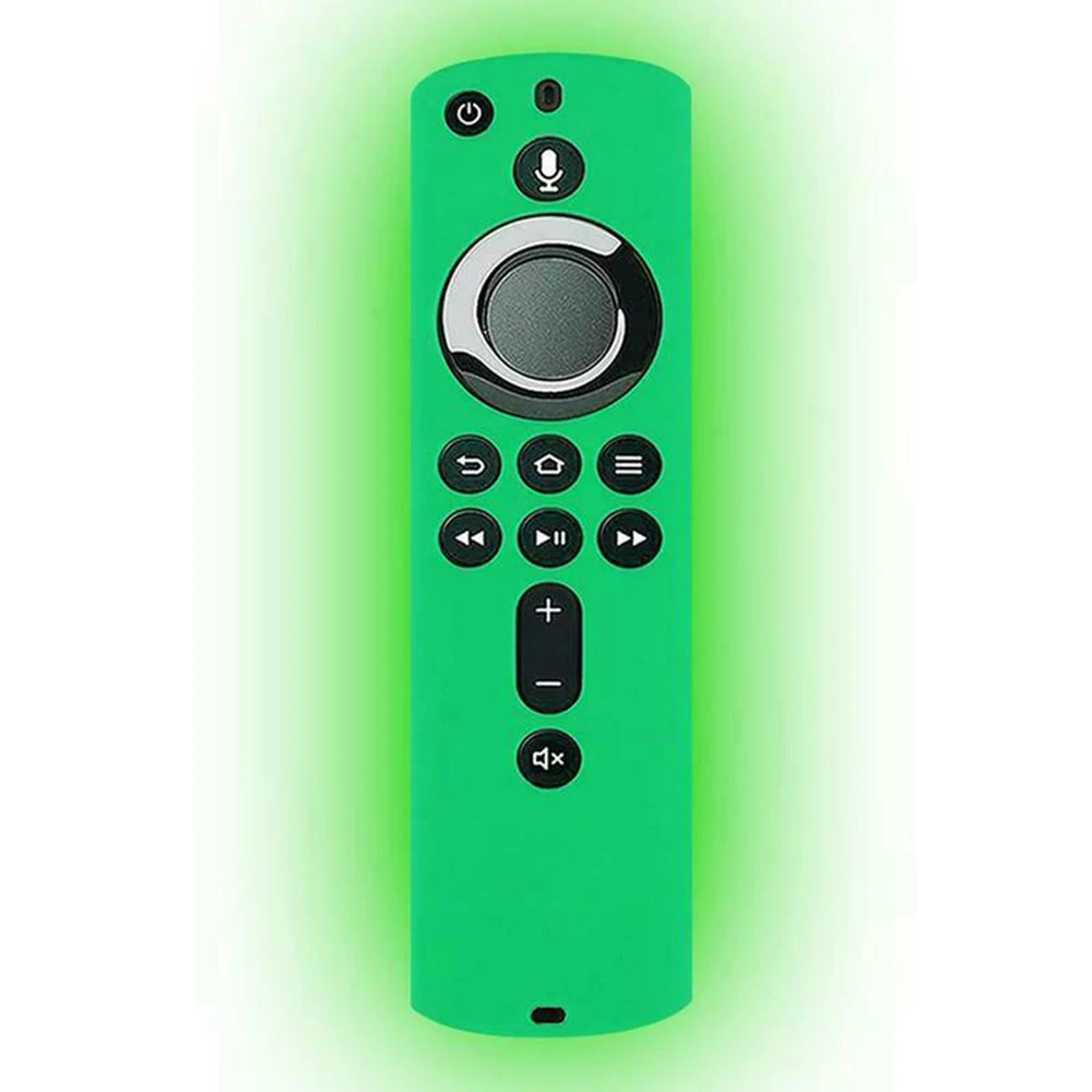 LuminousGreen Домашний защитный силиконовый чехол с пультом дистанционного управления прочный дизайн решетки Противоскользящий легкий мягкий чехол для Fire tv Stick 4K - Цвет: LuminousGreen