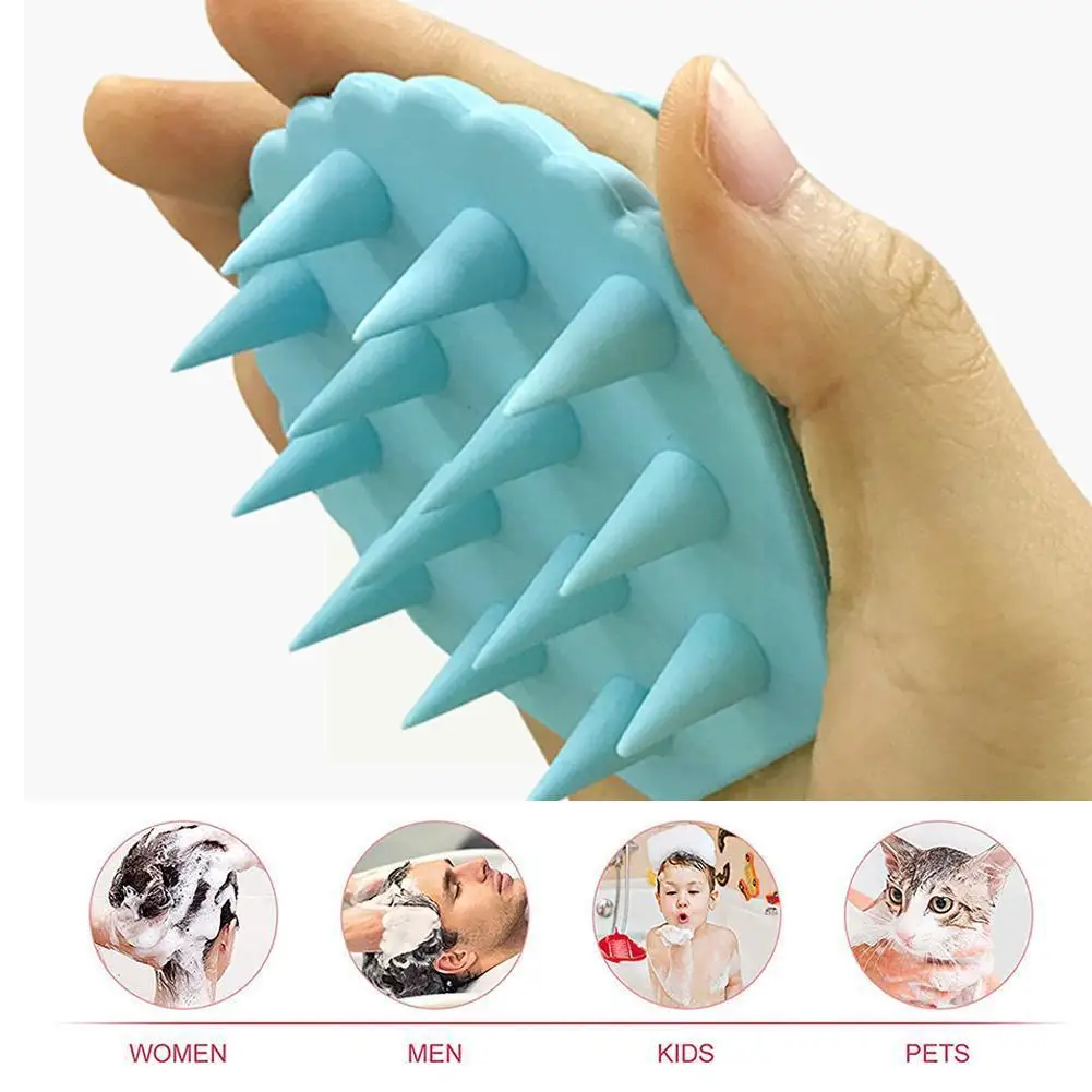 

Silicone Head Body Scalp Massage Brush Comb Shower Slimming Shampoo Spa Bath Washing Hair Stimulator Comb L3B9