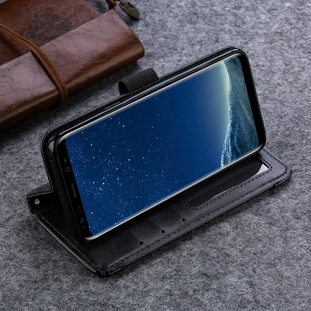LAPOPNUT карбоновый кошелек PU кожаный чехол для samsung Galaxy S9 Plus S10 S7 Edge роскошный флип-держатель для карт чехол для телефона samsung S8