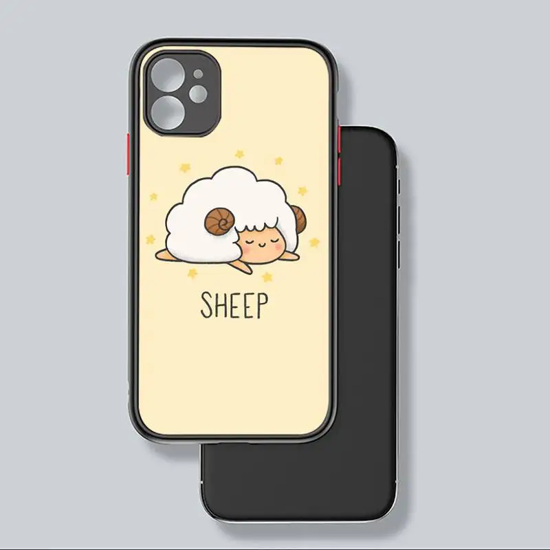 

Little sheep cute cartoon Phone Case matte transparent For iphone 7 8 11 12 plus mini x xs xr pro max cover