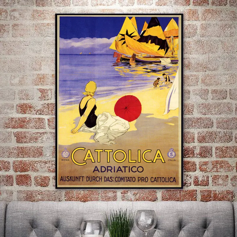 Винтажный постер для пляжа серфинга путешествий кадиз классические картины на