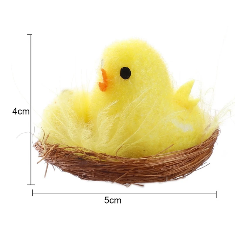 

Easter Chicks Chenille Chickens Yellow Free Standing Adorable Chemical Fiber Home Garden Decorations Festival 12PCS