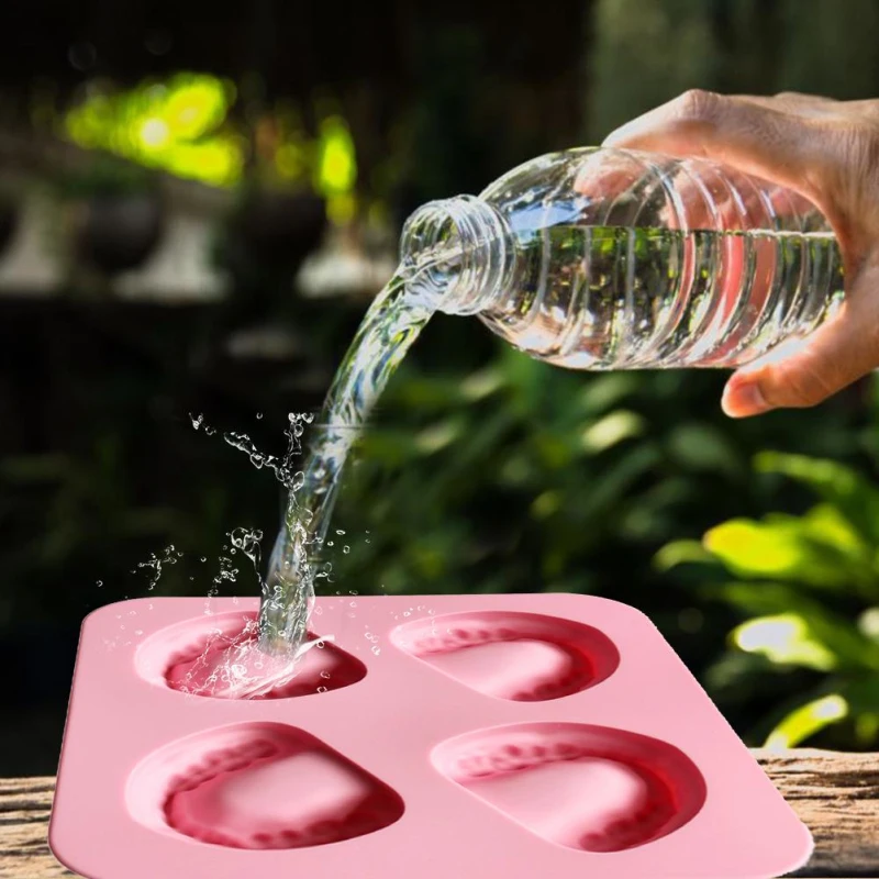 

Multifunction 4 Hole Denture Shaped Ice Tray Silicone Ice Trays Chocolate Candy Baking Molds Create Gift For Dentists Or Seniors