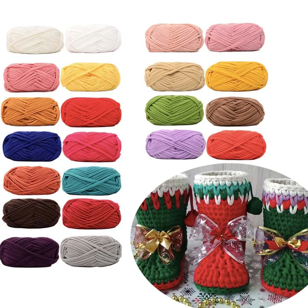 100 г Мягкая футболка пряжа для ручного вязания толстая нить вязаная крючком ткань