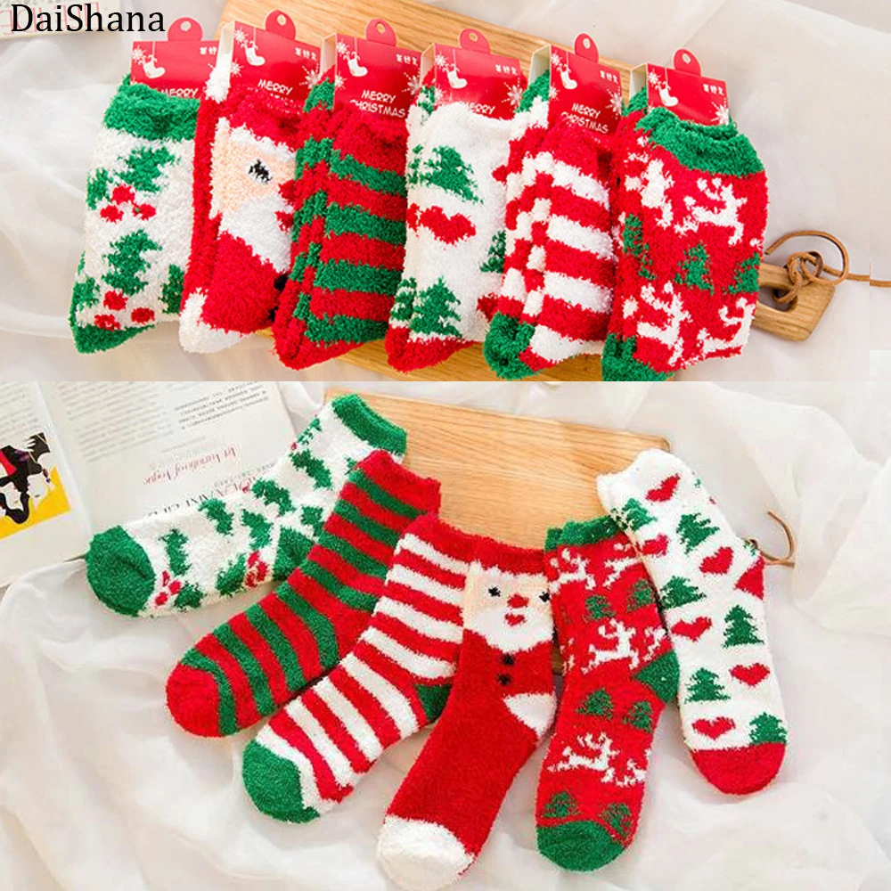 Новое поступление женские носки хлопковые рождественские Зимний новый год Санта