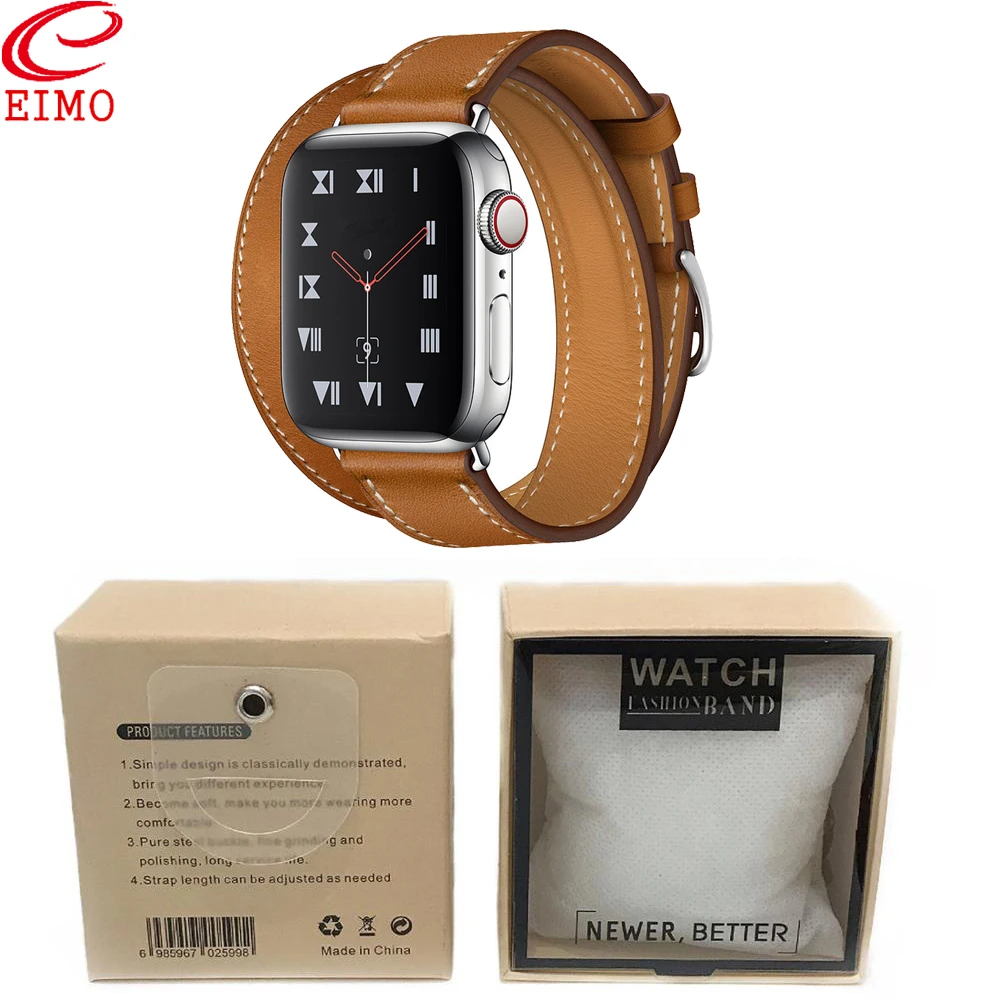 Двойной тур кожаный ремешок для apple watch 4 band 40 мм 44 мм correa iwatch series 3 2 1 42 мм 38 мм наручные часы ремень