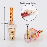 high quality 4pcs copper plated banana plugs audio speaker male connector plug