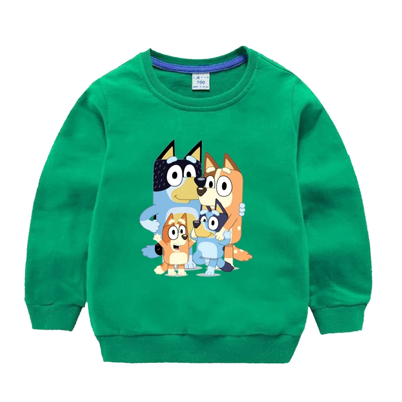 

2-13Y Baby Teens Anime Bingo Bluey Children Printed Sweatshirt Casual T-Shirts For Boys Girl Kids Birthday Lovely Clothes