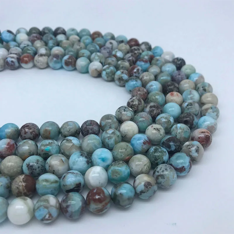 

6/8/10mm High Quality Natural Sea Grain Stone Larmar Stone Beads Loose Beads Jewelry Making Earrings Bracelet Necklace Energy