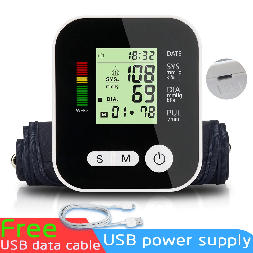 

Hot Home Health Care Digital Lcd Upper Arm Blood Pressure Monitor Heart Beat Meter Machine Tonometer for Measuring Automatic
