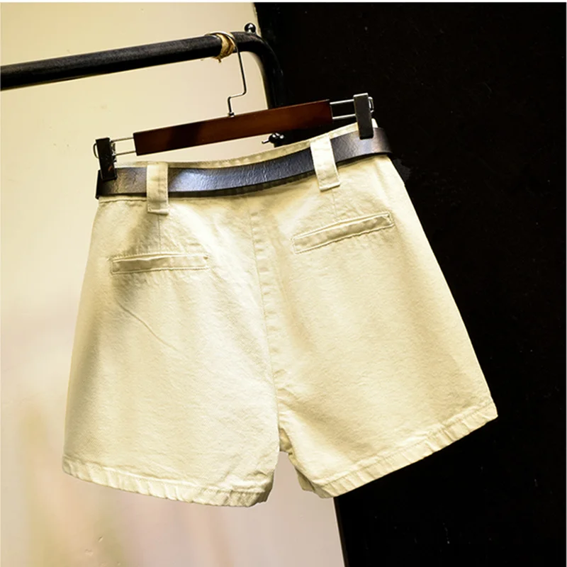 

Army Green Denim Shorts Women Summer Loose Casual Wide Leg Shorts For Women Hotpants Streetwear High Waist Biker Shorts C6340