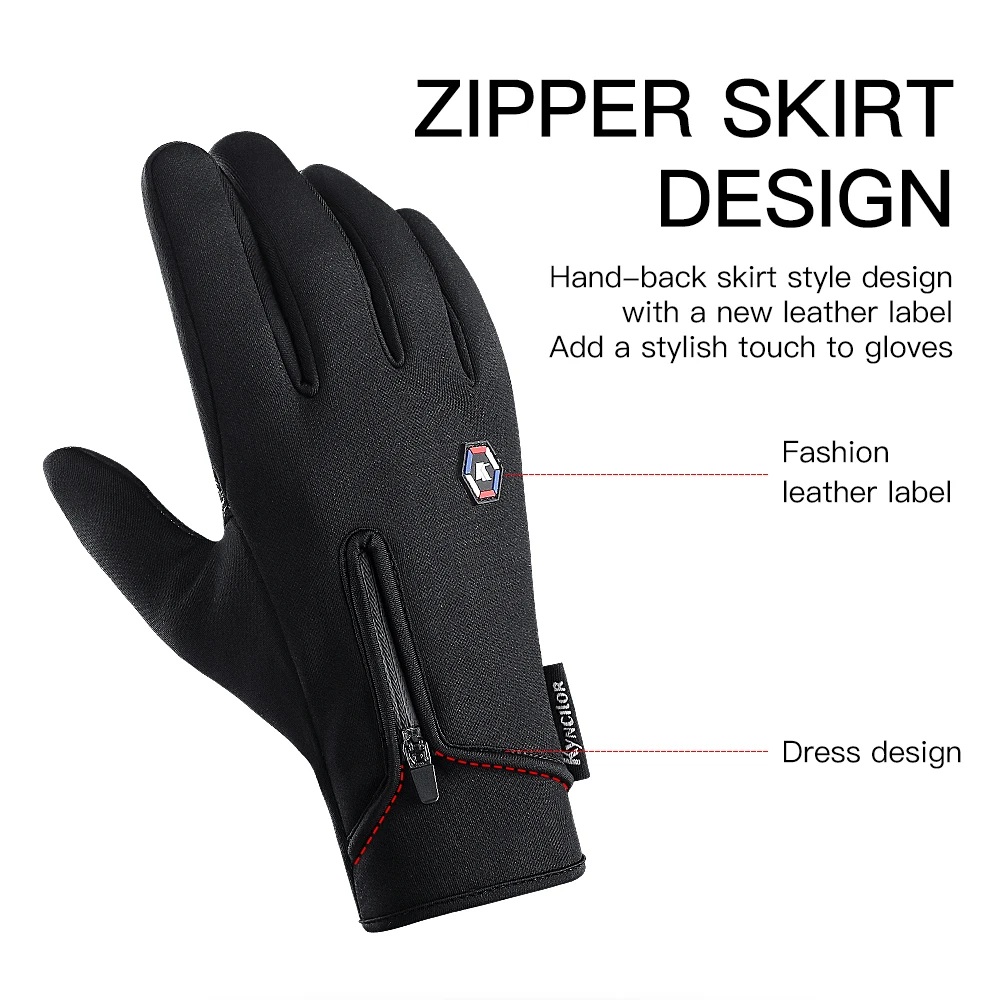 

CoolPandas Windproof Cycling Gloves Waterproof Touch Screen Thermal Gloves Winter Warm Bicycle Gloves Unisex luva ciclismo
