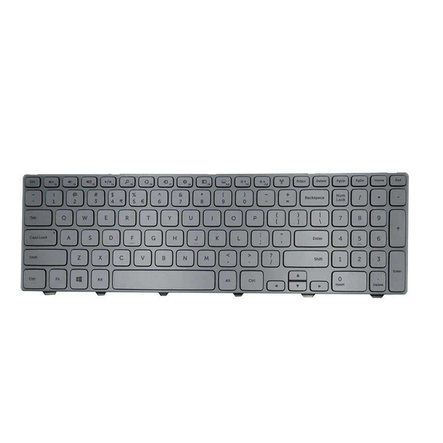 Клавиатура для ноутбука Dell Inspiron 15 7537 7000 P36F серебристая английская с подсветкой