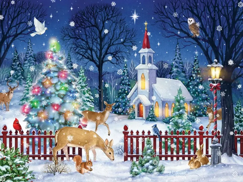 

Peaceful Night Christmas Jigsaw Puzzle 1000 Piece Learning Toys for Children Wooden Toys Kids Learning Toys Educational Toys