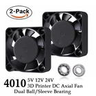 2 шт., Gdstime DC 24 В, 12 В, 5 В, 40 мм x 40 мм x 10 мм, 2-контактный шарикоподшипник, чехол для ПК, вентилятор охлаждения 4010