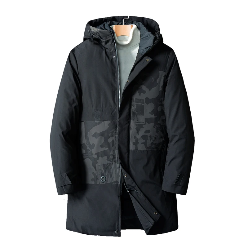 

L-8XL Men Winter New Long Causal Thick Waterproof Warm Parka Jacket Men Cotton camouflage Patchwork Outwear Coat Parkas Men