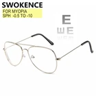 SWOKENCE Рецептурные очки для близоруких-0,5 до-10 Для женщин мужчин п сплав Frame близорукие очки астигматизма по индивидуальному заказу F067