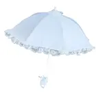 Свадебный зонтик для невесты, белый ажурный кружевной романтичный реквизит для фотосессии, декоративный зонтик для девушки с цветами E15E