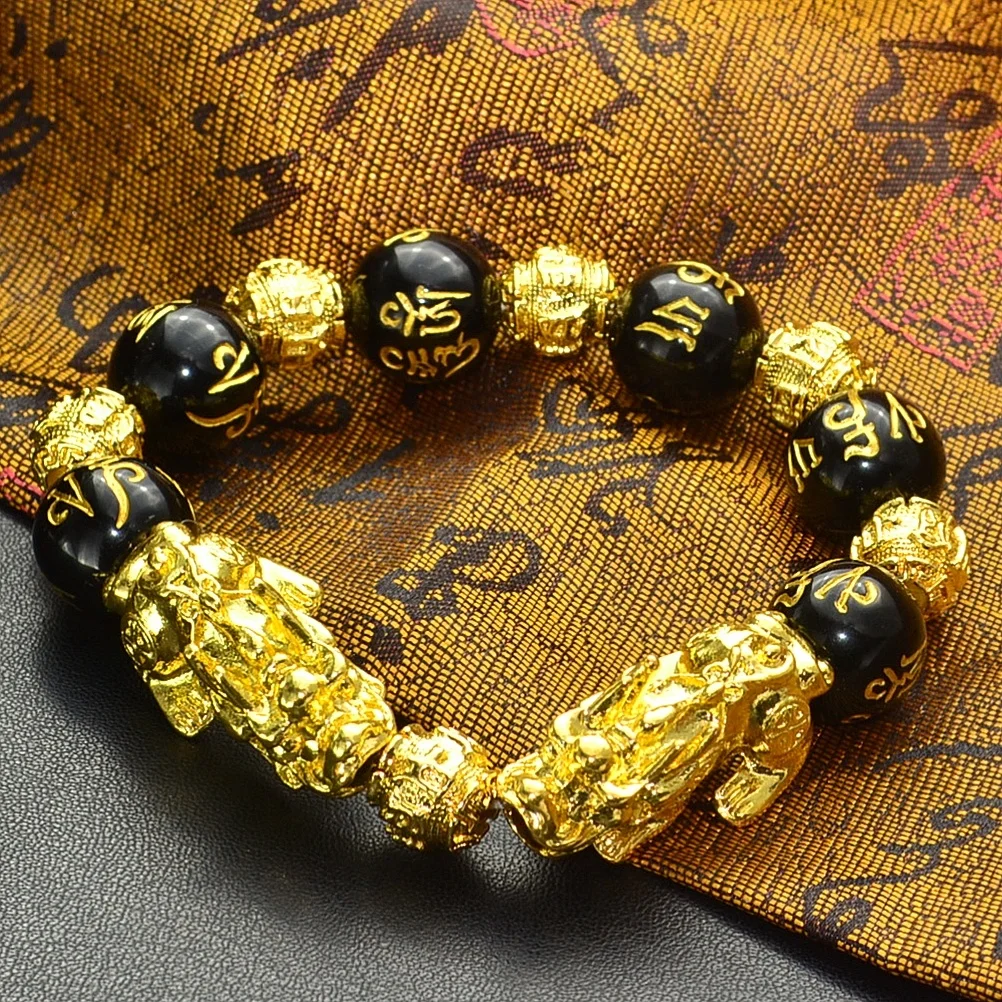 Модные ювелирные изделия ручной работы аксессуары Будда шесть слов Золотой Pixiu