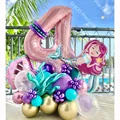 38 шт./компл. мультяшный воздушный шар из фольги в виде маленькой принцессы Русалочки, 30 дюймов, декоративные шарики из фольги в виде цифр для дня рождения, детские игрушки для девочек - фото