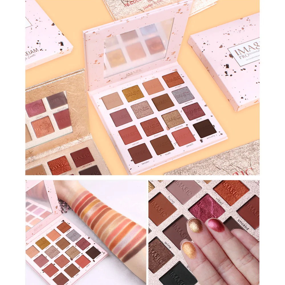 

1PC Eyeshadow Compact 16 Colors Pearly Lustre Eyeshadow Compact Portable Eyeshadow Practical Eyeshadow Pallet for Girl Cha