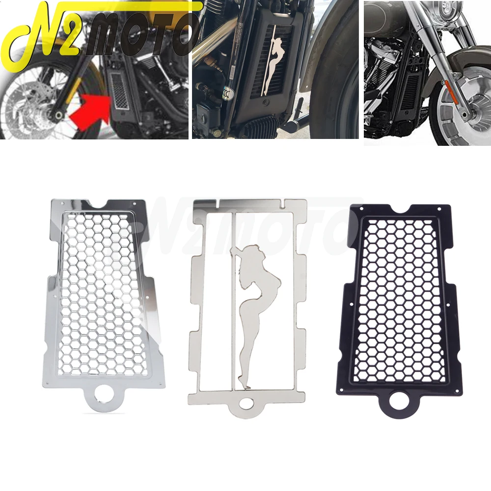 

Motorcycle Woman Mesh Cooler Radiator Guard Protector Grill Cover For Harley Softail Breakout Fat Street Bob Low Rider FXBR FXLR