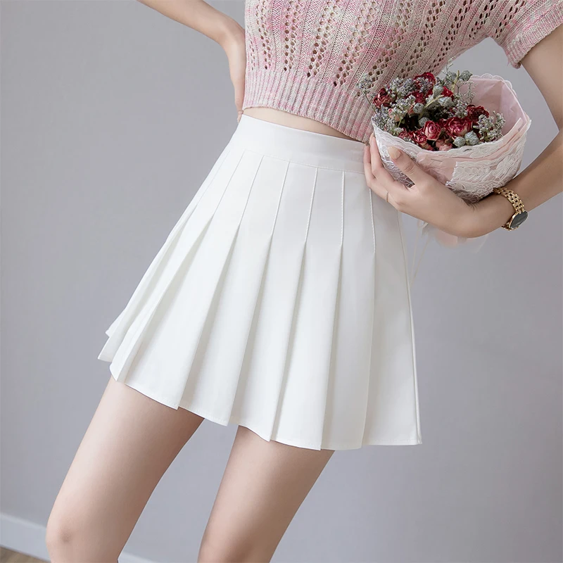 

saia plissada feminina sexy, cintura alta e chique para verão, uma linha, rosa, com zíper coreano, estilo escolar para meninas