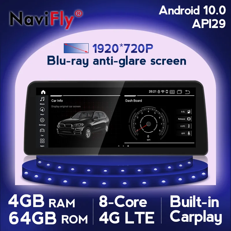 

NaviFly 12.3" Carplay Android 10.0 Blu-Ray Car Multimedia Player for BMW 5 Series E60 E61 E63 E64 (2004-2010) CCC/CIC System