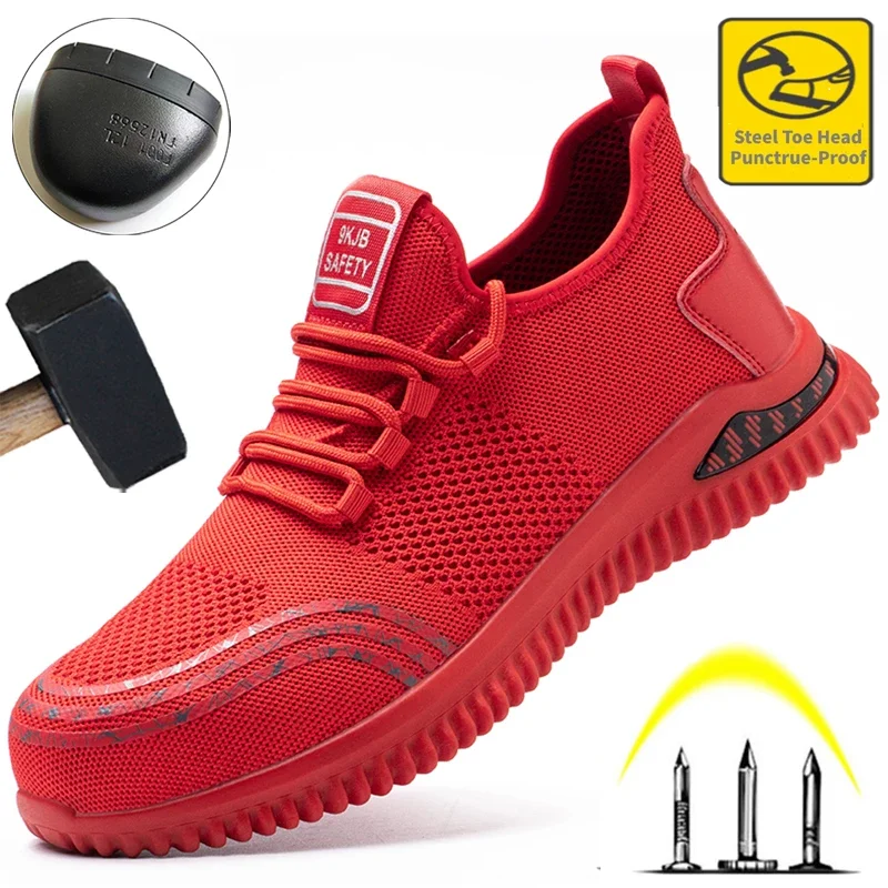 

Safety Shoes Men Puncture-Proof Work Shoes Sneakers Men Shoes Breathable Lightweight Security Shoes Indestructible Footwear