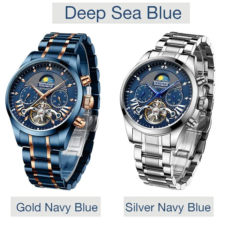 

Haiqin multifunctional men's watch top luxury fashion tourbillon clock automatic mechanical military watches Relogio Masculino
