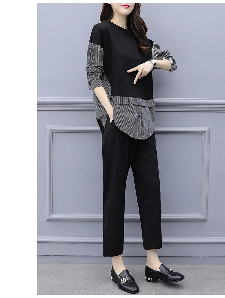 YICIYA, плюс размер, большой, 4xl, 5xl, Женский комплект 2 шт., наряд, спортивный костюм, спортивная одежда, комплект из топа и штанов, костюмы, весна