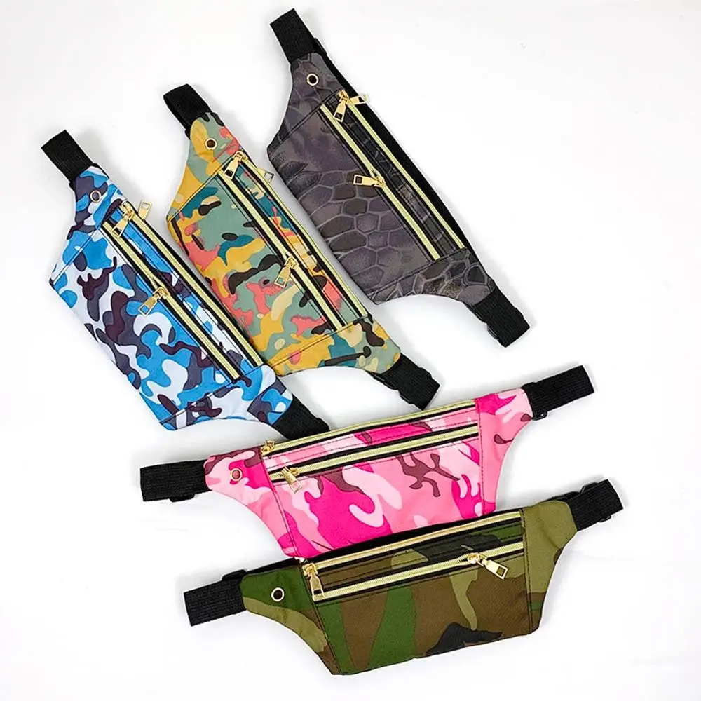 

Women Bag Shoulders Canvas Waist Pack Letter Purse Mobile Phone Bag Double Zipper Wild Simple Fashion Popular Personality Trend