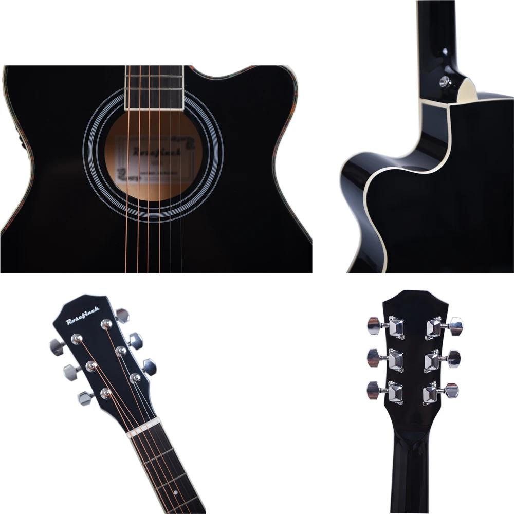 40 дюймовая Акустическая гитара для начинающих Basewood 6 струнная Tochigi Ukulele с черной