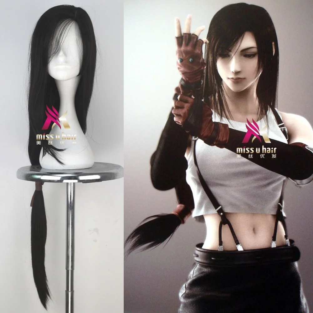 

new Final Fantasy Noctis Lucis Caelum Wig Tifa.Lockhart Heat Resistant Synthetic Hair Cosplay Wigs For Adult Men Women +wig cap