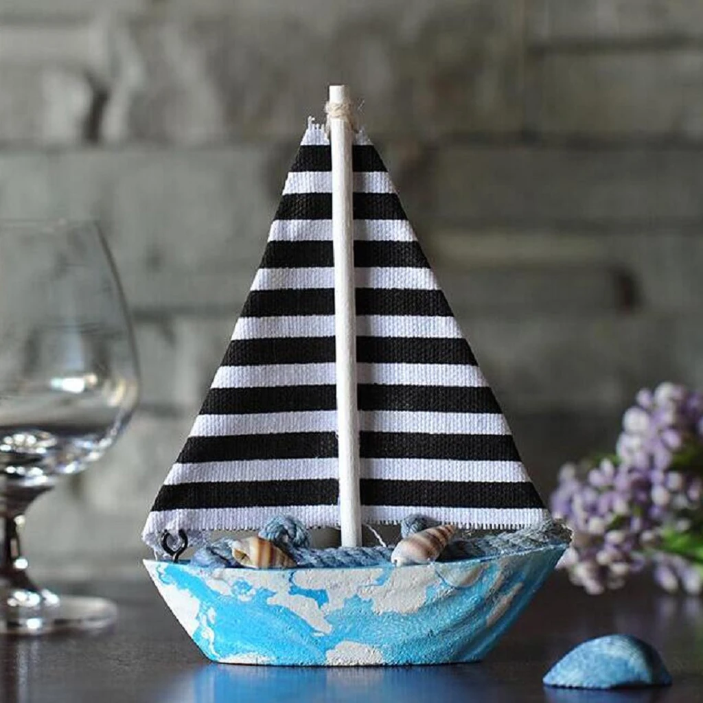 

Vintage Wood Sailing Nautical Decor Ornaments Mediterranean-style Home Decoration