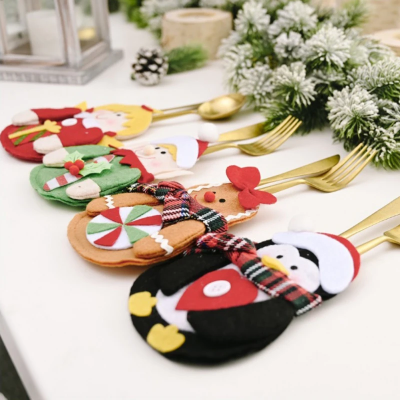 Новинка 4 шт. Рождественский нож и чехол для вилок столовая посуда популярное