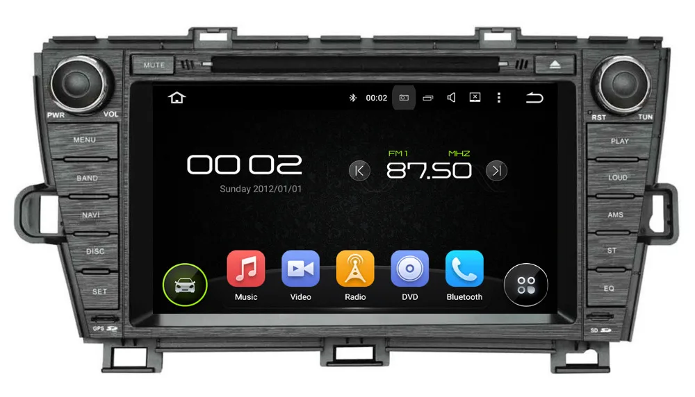Четырехъядерный Android 5.1.1 автомобильный DVD плеер для Toyota Prius с емкостным экраном