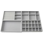 4 шт.лот органайзер для ювелирных изделий бархат ювелирные изделия лоток для хранения Дисплей кольцо браслет ожерелье коробка для хранения