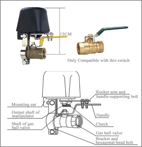 DN15 DN20 Клапан манипулятора газопровода 1/2 "3/4" Шаровой кран для отключения газа/воды Кроссельный клапан 12 В 1 А