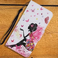 kids cute flip phone wallet for case iphone 6 6s 7 8 plus xr x xs 13 mini 12 pro max floral girls stand leather cover capa d20f
