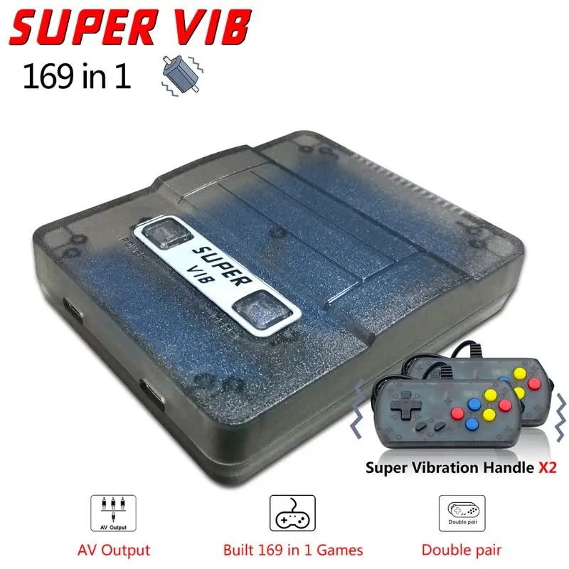 Черный Последняя супер VIB ТВ-игра Мини ТВ игровая консоль 8 бит Ретро игровая консоль Встроенная 169 игр портативный игровой плеер подарок - Цвет: Черный