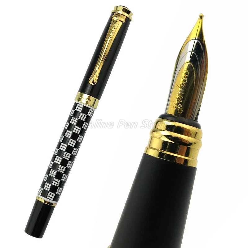 

Jinhao Metal Black And White 500 Iraurita 18 KGP 0.5mm Medium Nib Fountain Pen Noble Office School Professional Stationery